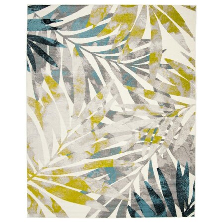 Flowers First 10 x 14 ft. Skyler Contemporary Rectangle Rug, Grey & Green FL2115148